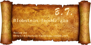 Blobstein Teodózia névjegykártya